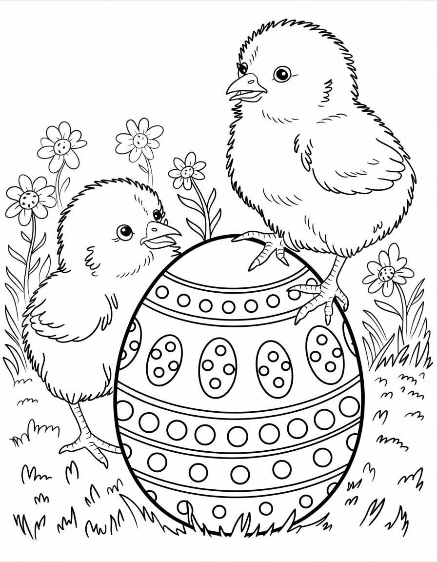 Chicks on Easter Egg